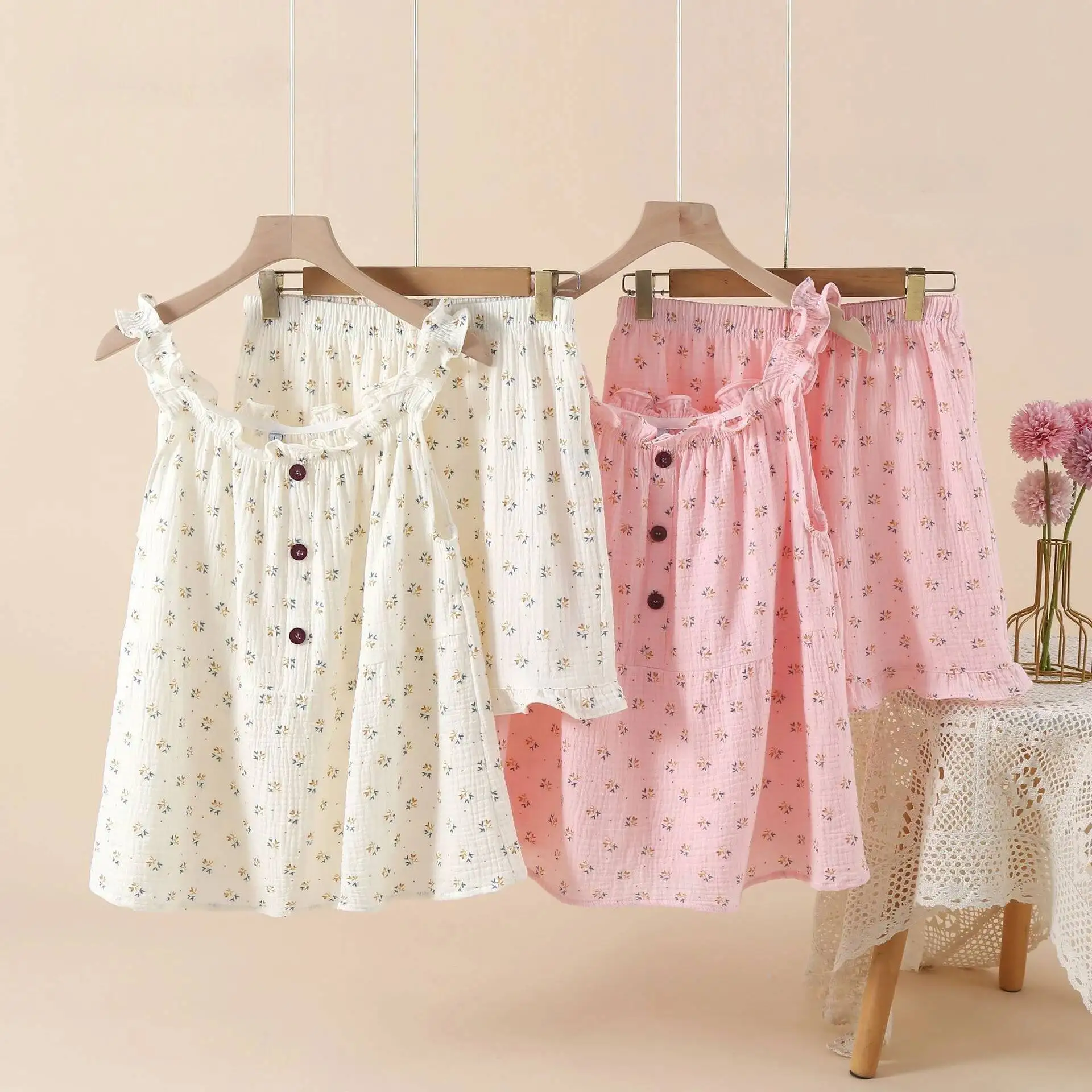 الصيف المرأة باما الملابس حبال القمم مع السراويل 2 قطعة مجموعة فضفاضة لينة وتنفس ملابس المنزل Pijamas De Mujer