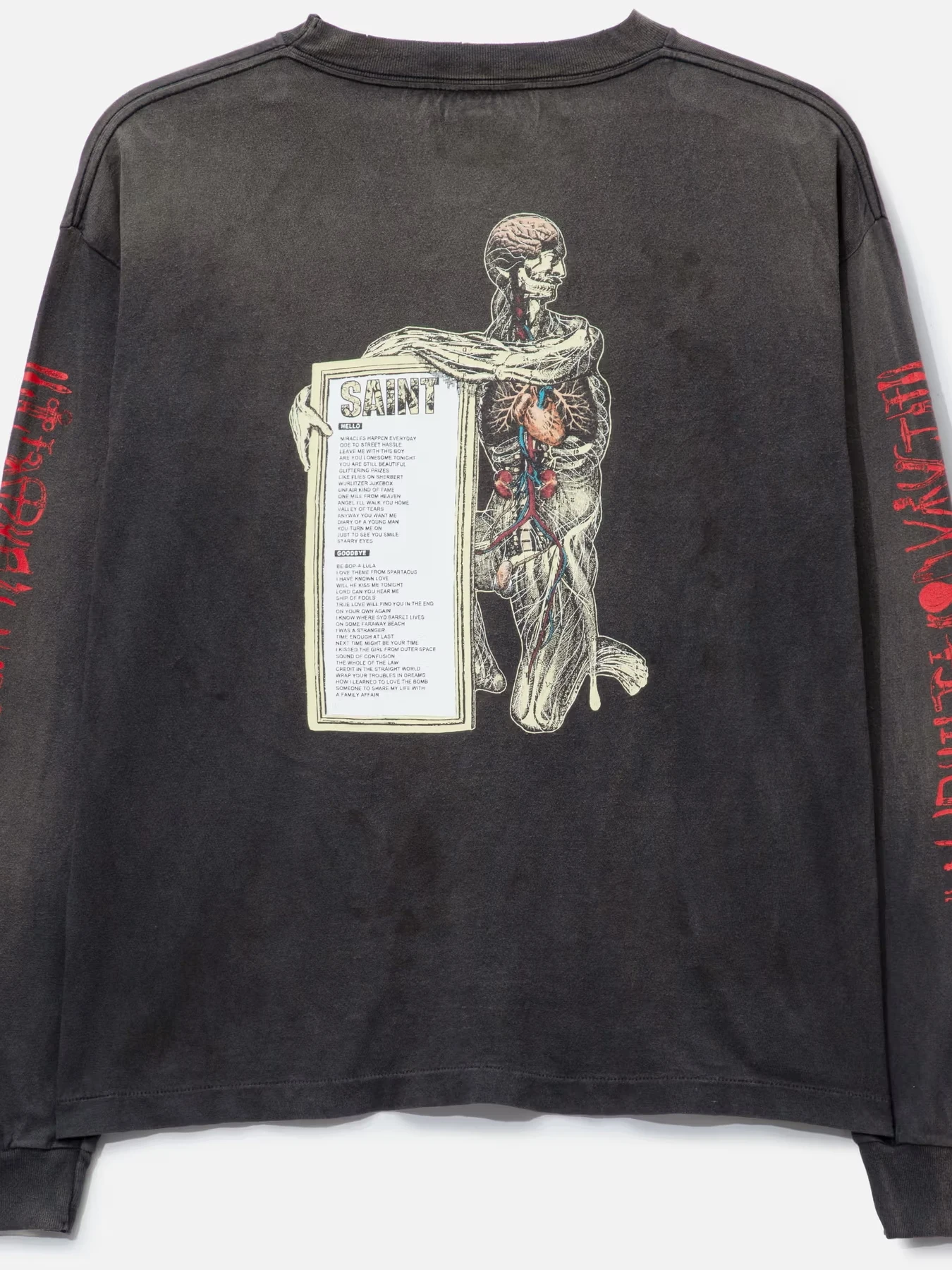 DBD Men's Long Sleeve T-Shirt Pure Cotton Washed Grey Digital Print Retro Style Sweat Absorbent Comfortable Fit for Daily Wear