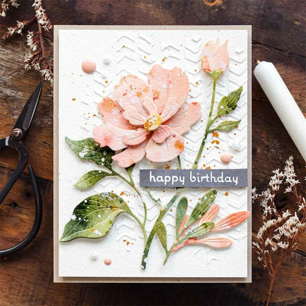 Piękny kwitnący kwiat koliber wykrojniki do metalu dla majsterkowiczów tworzenie kartek Album fotograficzny Scrapbooking materiały rzemieślnicze