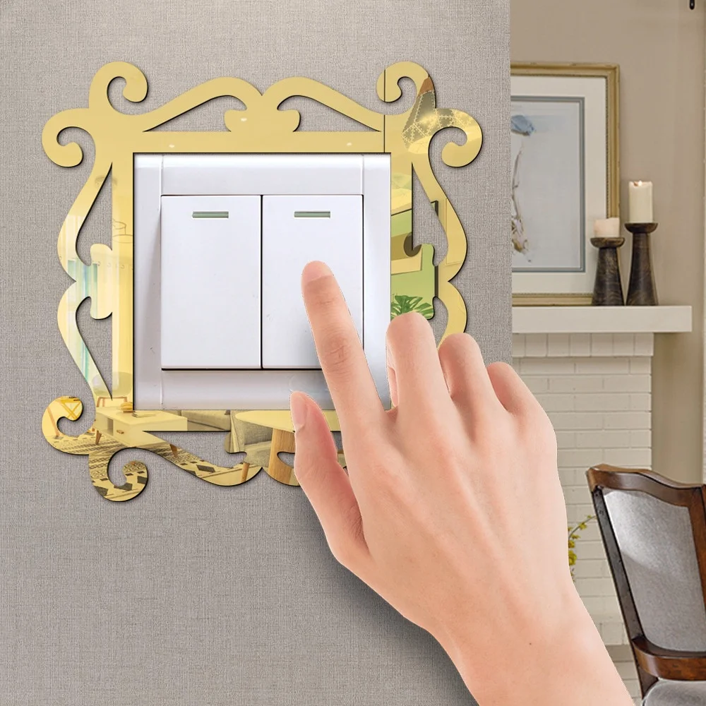 4/8pcs Acrylic Single And Double light Switch Surround Socket Fingerboard Cover Switch Sticker paper Home Decor Wall Sticker