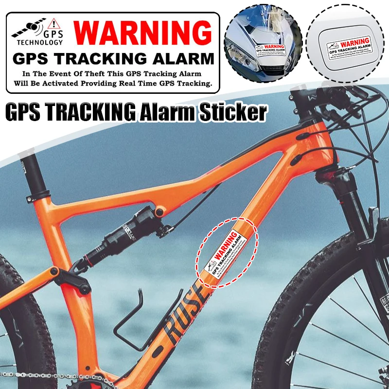 

Reflective Warning Gps Tracking Alarm Stickers 4Pcs/set Waterproof Anti Theft Sign Decal for Bike Auto Truck Moto Security