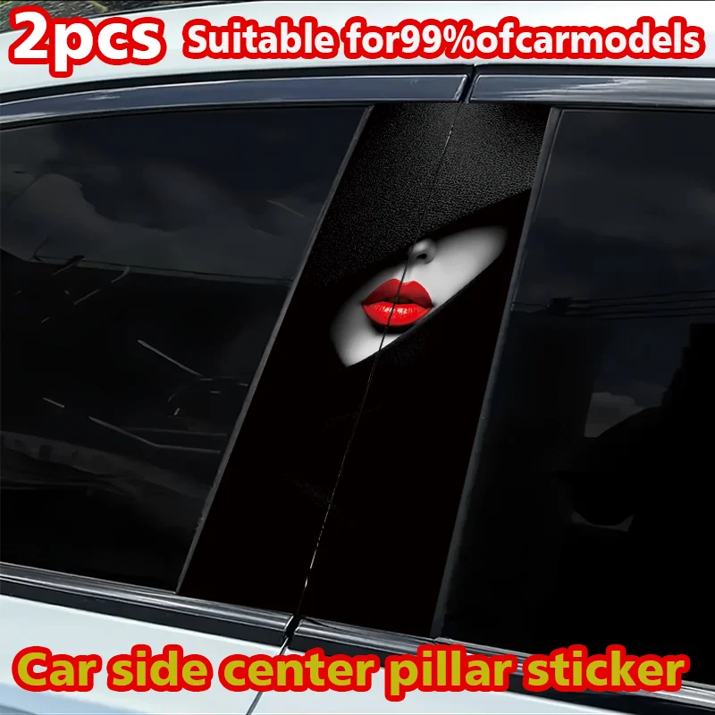 

2 наклейки на B-стойку автомобиля, защитная пленка из полиэтилена Red Lips.