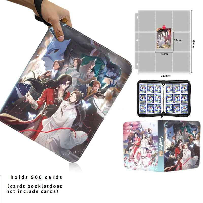 

400-900pcs Card Album Book Anime Heavenly Officials Bless Collection Card Pu Zipper Game Cards Binder Holder Kids Gift