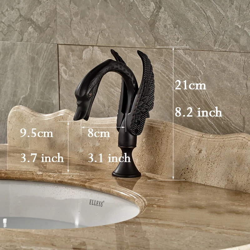 Vidric Luxury Two Cristal Handles Bathroom Faucet Tap Swan Shape Widespread Deck Mounted Basin Mixer Taps