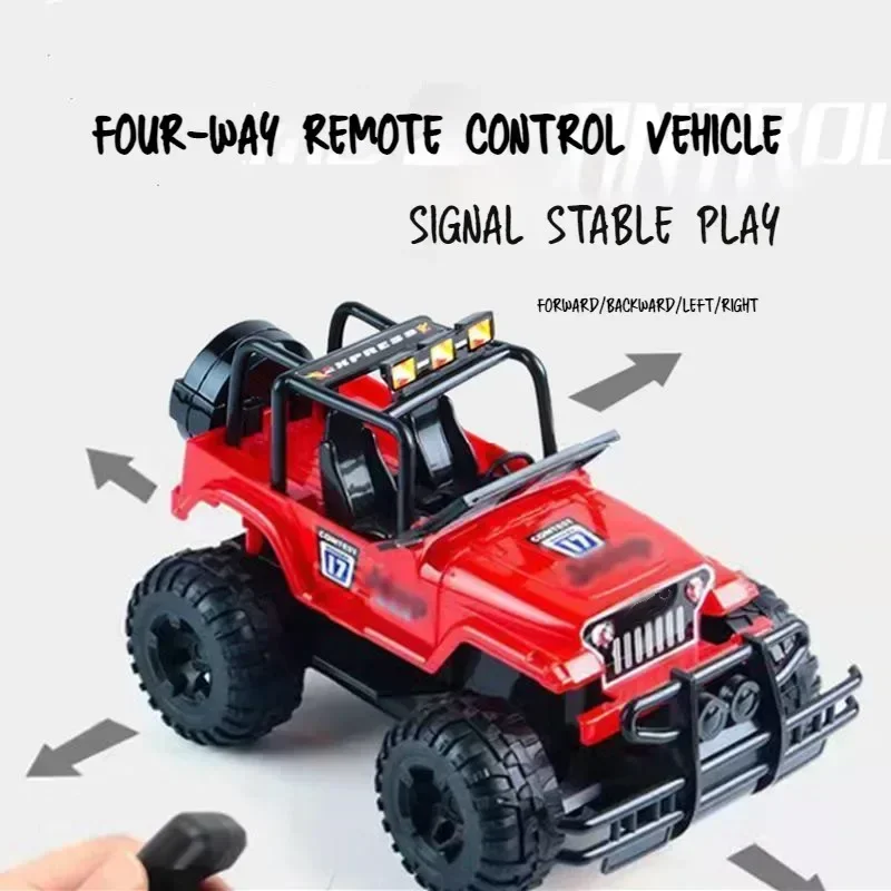 RC carro de controle remoto elétrico para crianças, Recarga LED Light, plástico off-road, caminhão 4WD, simulação de brinquedo, Drift Stunt Gift