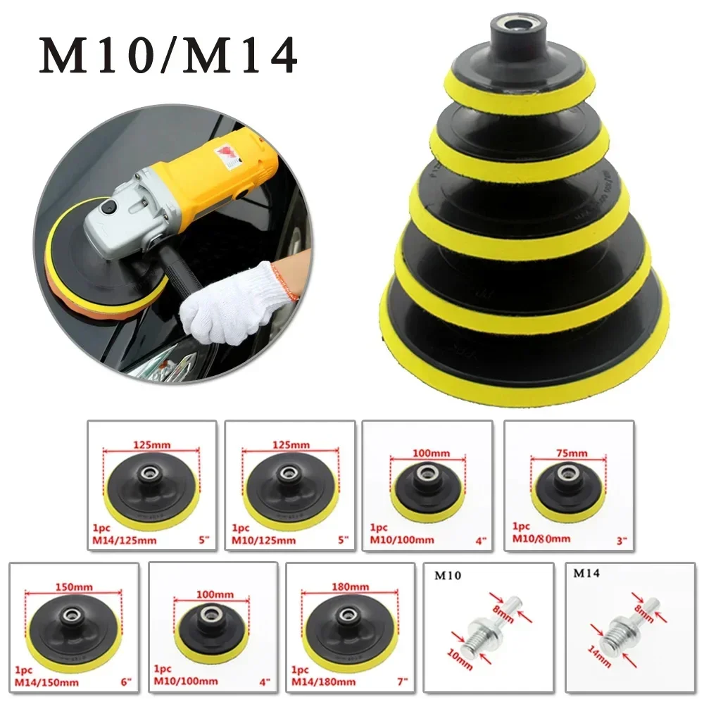 3/4/5/6/7 polegada m10 m14 almofada de apoio lixa titular disco gancho e laço polimento placa suporte haste broca para polidor ferramenta moagem