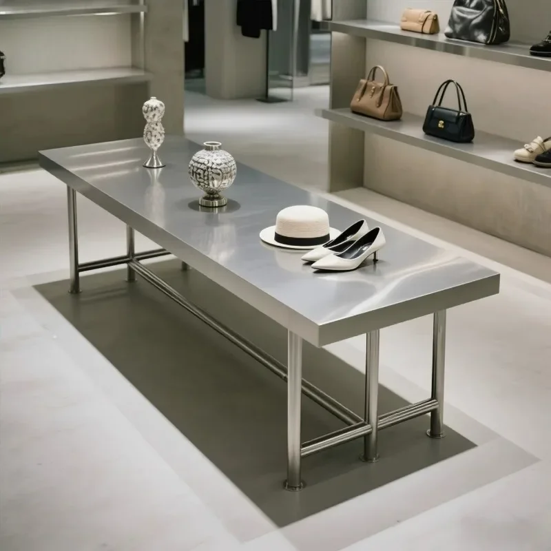 Stainless steel assembly table, rectangular display table, multi-layer product display table, storage table