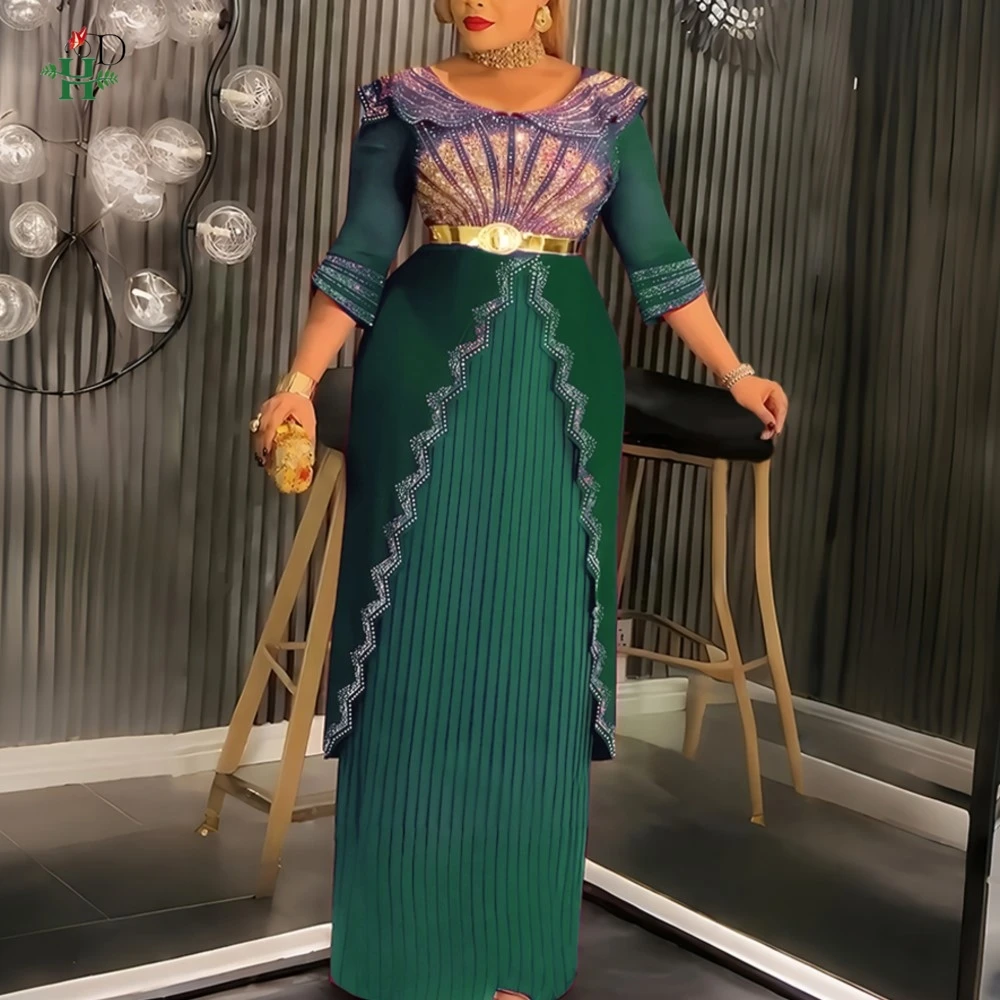 

African Dress For Woman Turkey Dress Plus Size Maxi Dress Wedding Party Africa Clothing Luxury Elegant Robe Africains Femme New