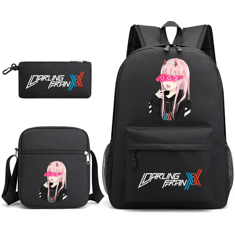 zero two backpack 3 pieces/set of children application girl boy school bag back to school gift backpack