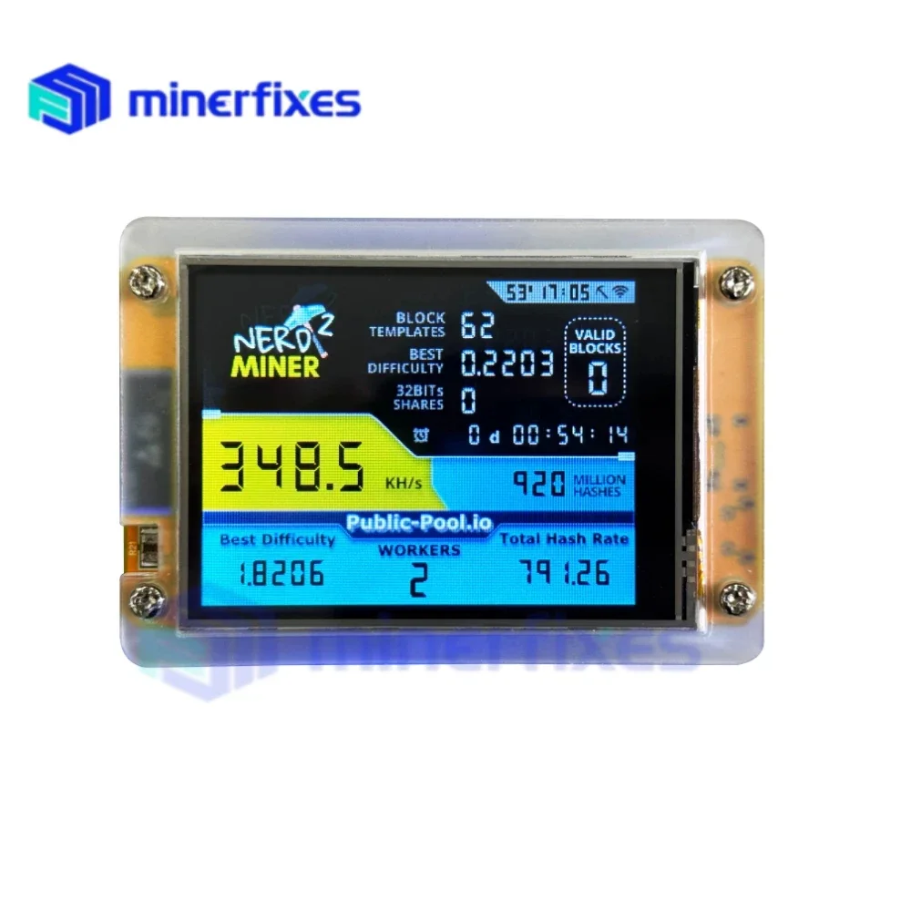 Novo nerdminer v3 2.8 polegadas BTC Solo Lottery Nerd miner Crypto Bitcoin Miner Solo Mining Machine