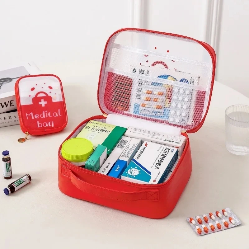 Trousse de premiers secours médicale portable grande capacité pliable en tissu Oxford, sac de rangement multi-usages pour médicaments, sac d'urgence pour la maison et les voyages