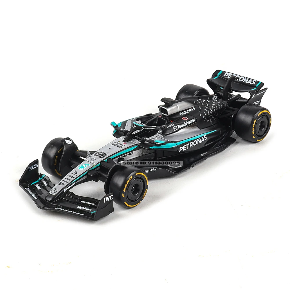 Bburago 1:43 F1 Mercedes-AMG 2025 W16 # 63 جورج راسل # 12 لعبة نموذج سيارة كيمي أنطونلي مصنوعة من خليط معدني قابلة للتجميع