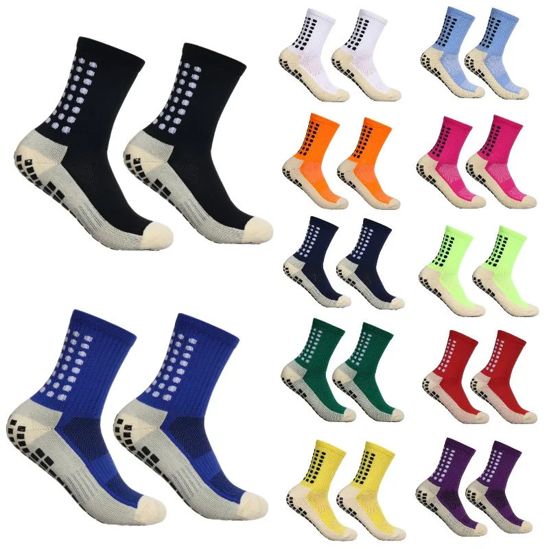 Chaussettes de football en silicone, 4 paires, semelle coordonnante, absorbant la transpiration et respirante