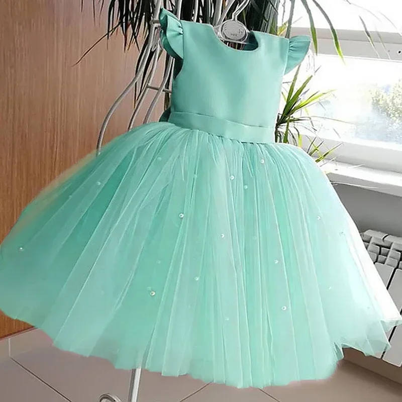 New Summer Baby Girl Dress Wedding Birthday Party Fluffy Lace Dress 1-5 Yrs Toddler Kids Dress Elegant Princess Tutu Formal Gown