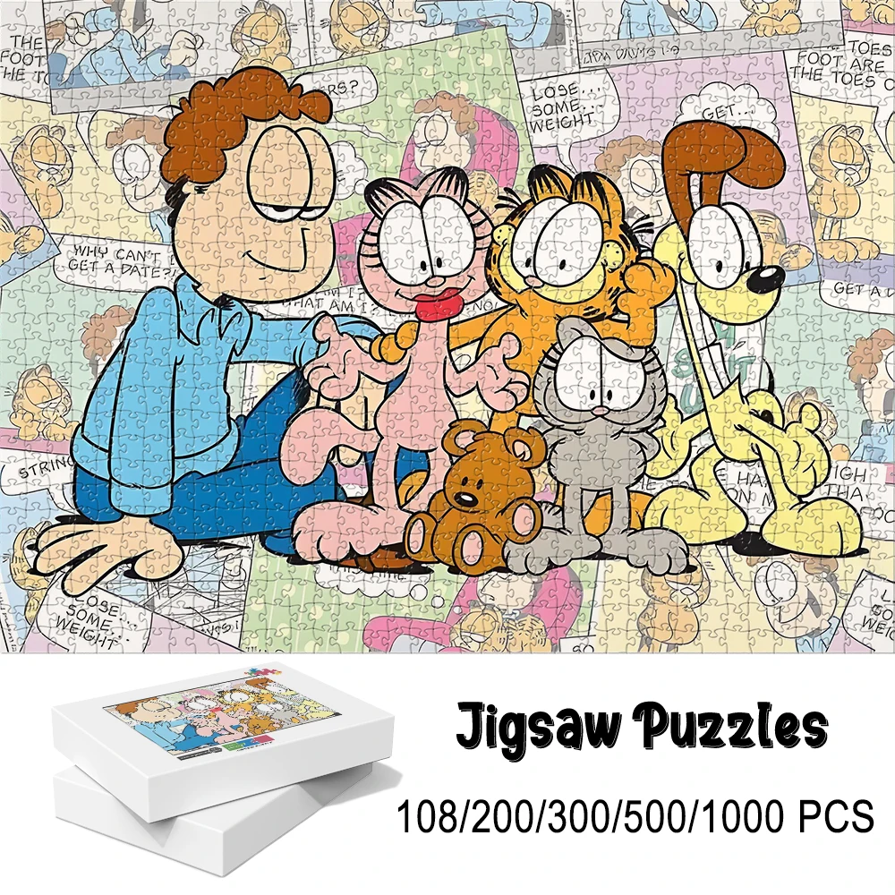 

Vintage Comic Style Garfield All Characters Puzzle 108-1000pcs Wooden Home Decor