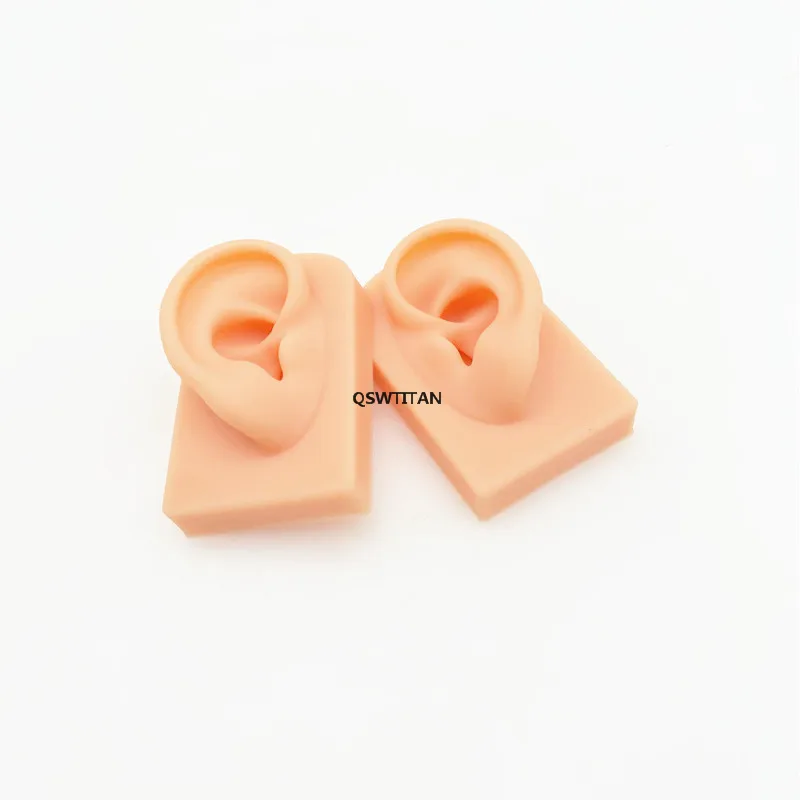 Ear Model Kit Soft Silicone Ear Model for Acupuncture Study Practice Piercing Jewelry Earring Ear Stud Display 1 set