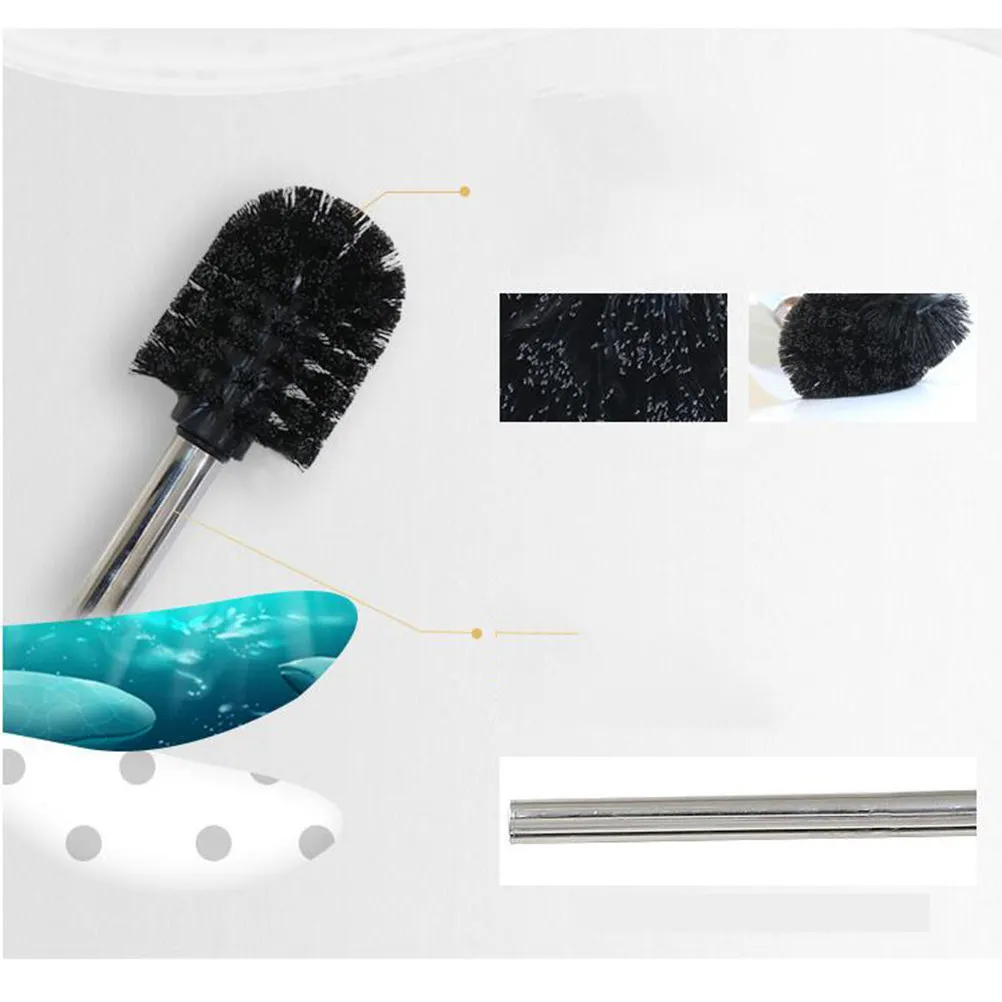 

Набор для унитаза из нержавеющей стали с настенным креплением, белая откидная крышка с автоматическим открыванием/закрыванием, толстая щетка для уборки ванной комнаты