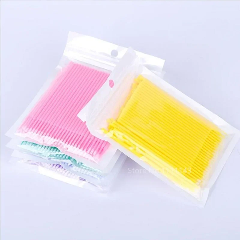 

1000pcs/ Micro Brushes Makeup Eyelash Extension Disposable Eye Lash Glue Cleaning Brushes Free Applicator Sticks Make up Tools