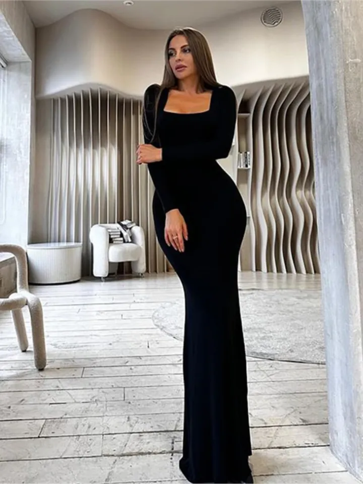 aliexpress bodycon dress Bodycon Dress Aliexpress Long Sleeve Maxi Dress Temperament Elegant Party Diamond Pearl Long Bodycon Dress Women