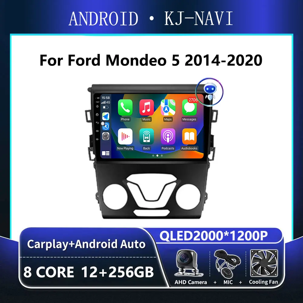 

Android 14 Carplay для Ford Mondeo 5 2014 - 2020 стерео Автомагнитола мультимедийный плеер GPS навигация 2 din DSP WIFI