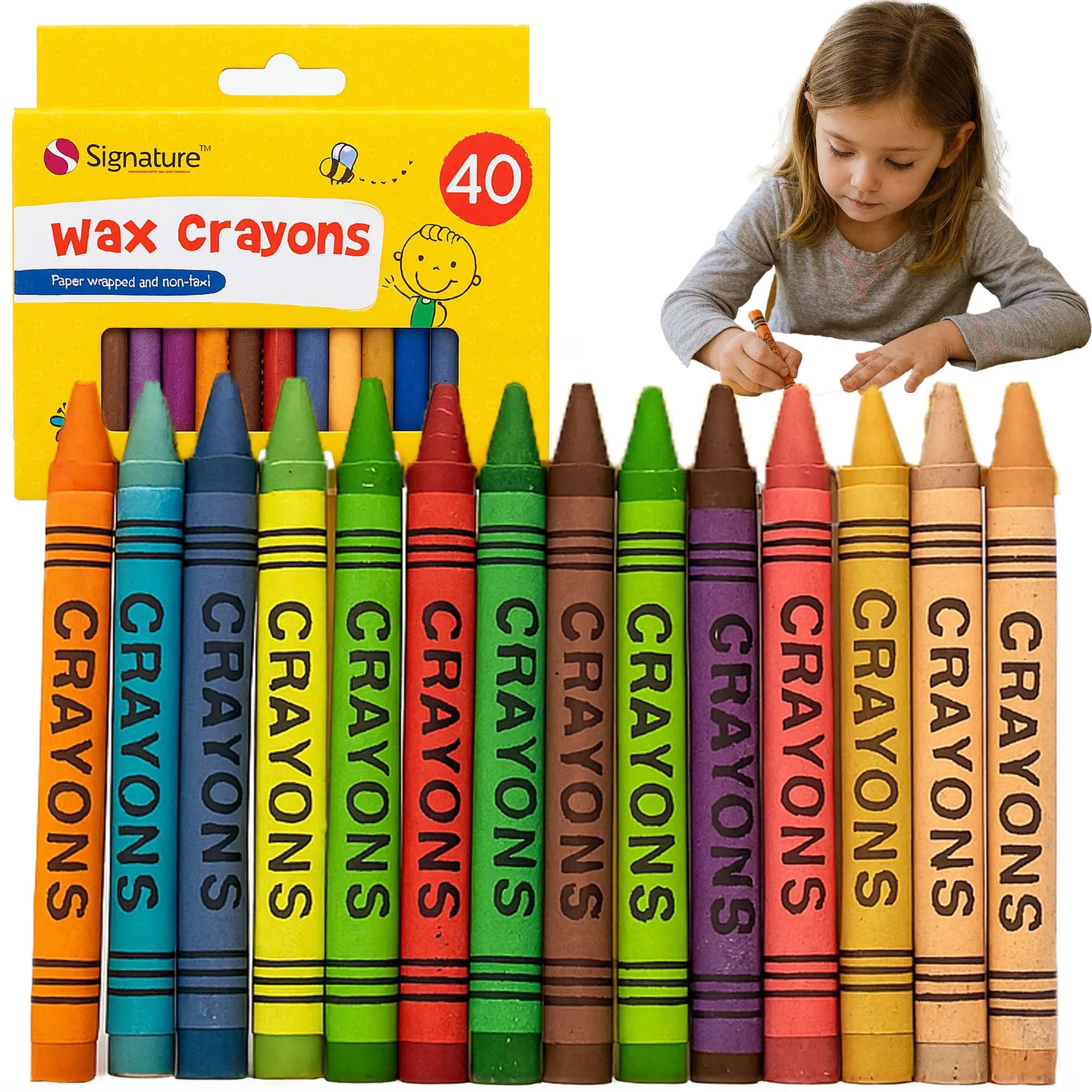 Ungiftige Wachsmalstifte, Kerzenstift-Set für kleine Kinder, Schule, Schule, Kindergarten, Zeichnen, Ausmalen