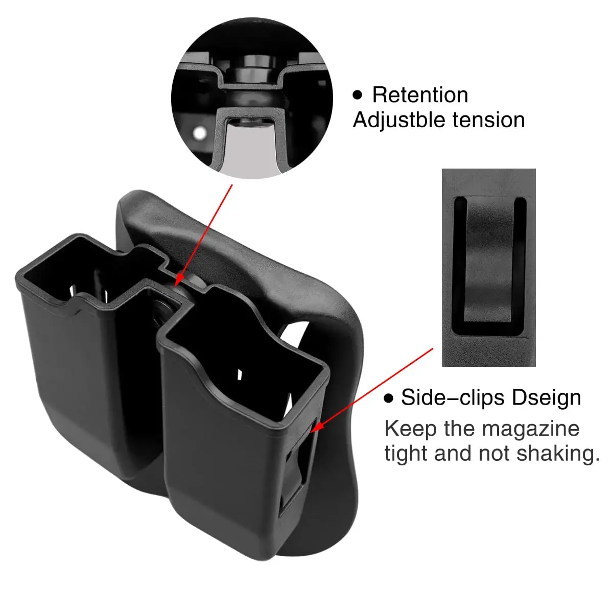 Bolsa de revista dupla-modelo disponível: 9mm .40 suporte de mag de pilha dupla para: glock sig sauer ruger beretta browning taurus h & k