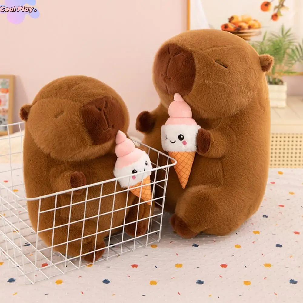 

Кукла Животные Мороженое Капибара Плюшевая игрушка Пушистая Коричневая Капибара Плюшевая кукла Мягкое животное Капибара Мягкая кукла Друзья Подарок