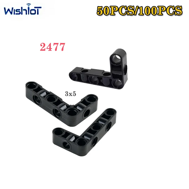 3x5 L Loch Technologie Bausteine Teile 50/100PCS L-förmigen Perforierten Arm Zusammengebaut 2477 Spielzeug MOC kleine Ziegel Zubehör