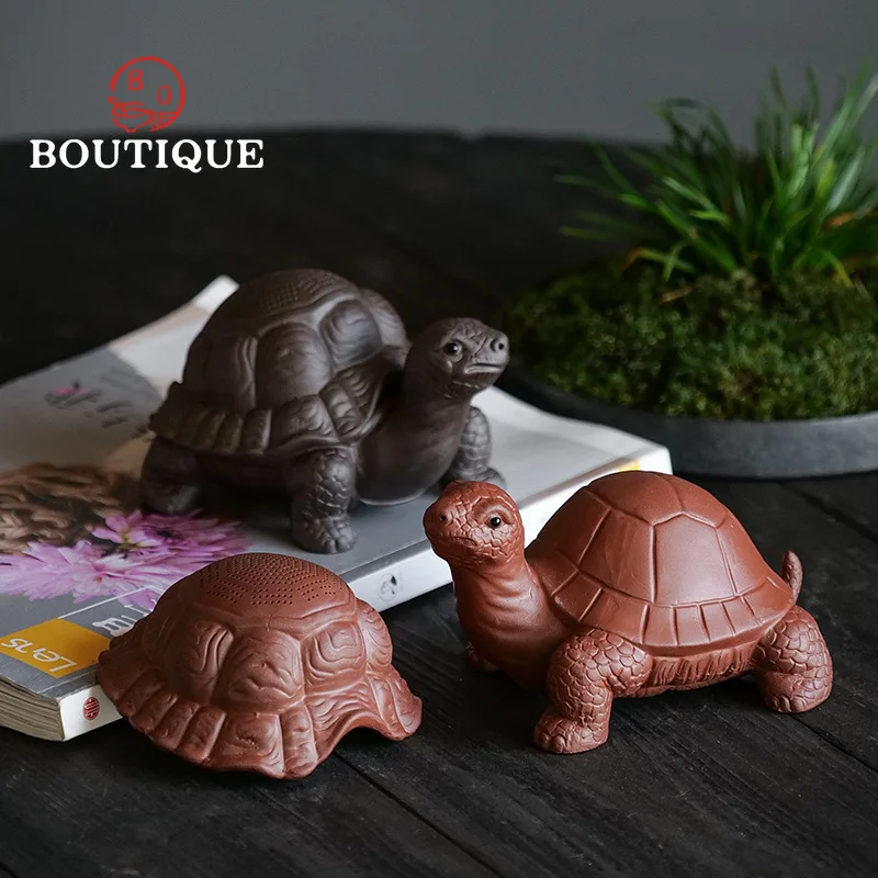 

Handmade Turtle Art Purple Sand Integrated Tea Filter Set Household Kung Fu Tea Separator Accessories Ceramic Tea Pet Ornaments