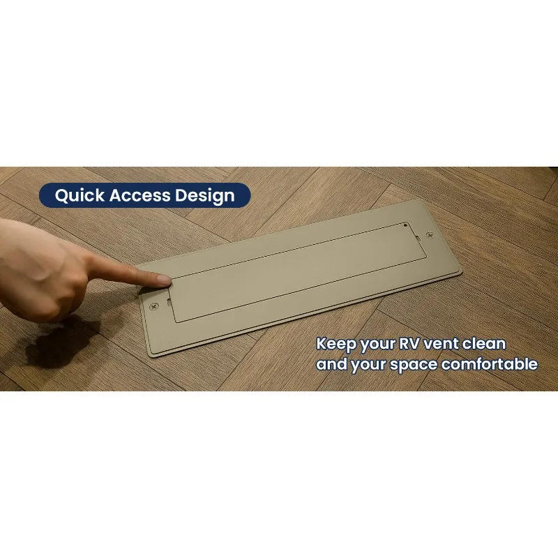 RV Floor Vent 2x10 Inch Aluminum Alloy Removable Cover Lightweight Durable Air Circulation Device for Camper Trailer