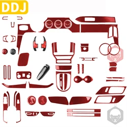 For Mustang 2015 2016 2017 2018 2019 2020 Accessories Red Carbon Fiber Interior Gear Dashboard Trim Sticker Car Decoration
