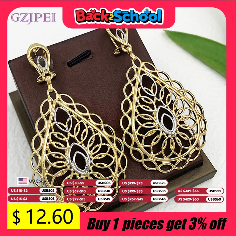 

Earrings For Women 18k Gold Plated Big Drop Earrings Two Tone Fashion Jewelry Wedding Party Accessories Gift 2023 Trending
