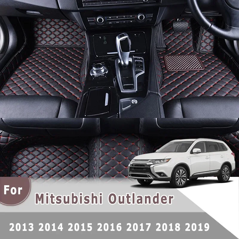 RHD Car Floor Mat For Mitsubishi Outlander (7 Seats) 2013 2014 2015 2016 2017 2018 2019 Waterproof Interior Auto Accessories