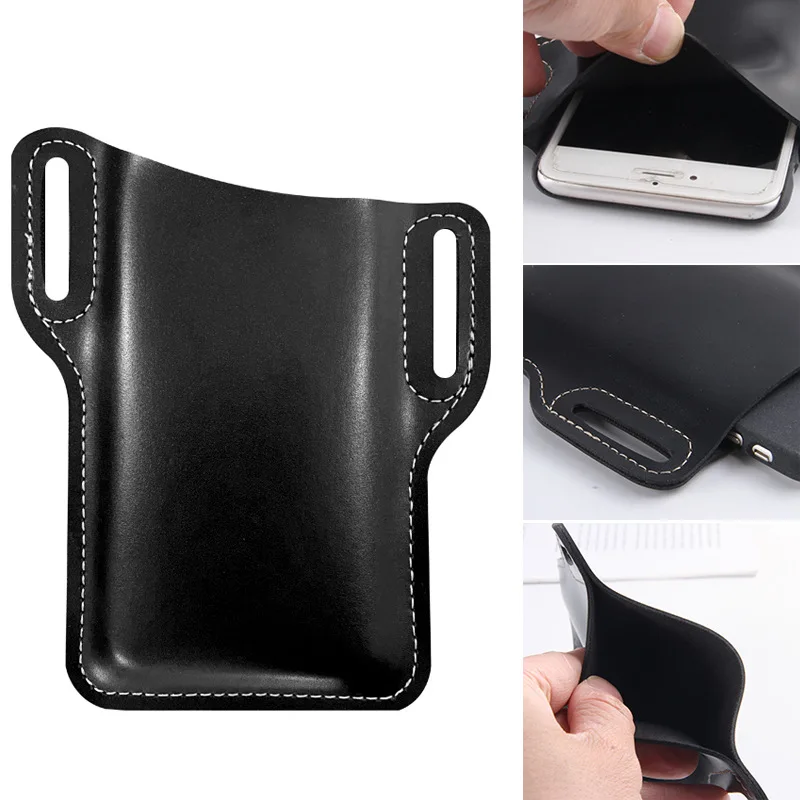 1-10 Pieces Outdoor Scratch-resistant Storage Case Men's Tactical Leather Phone Case Travel and Hiking Belt Bag Wallet image 2