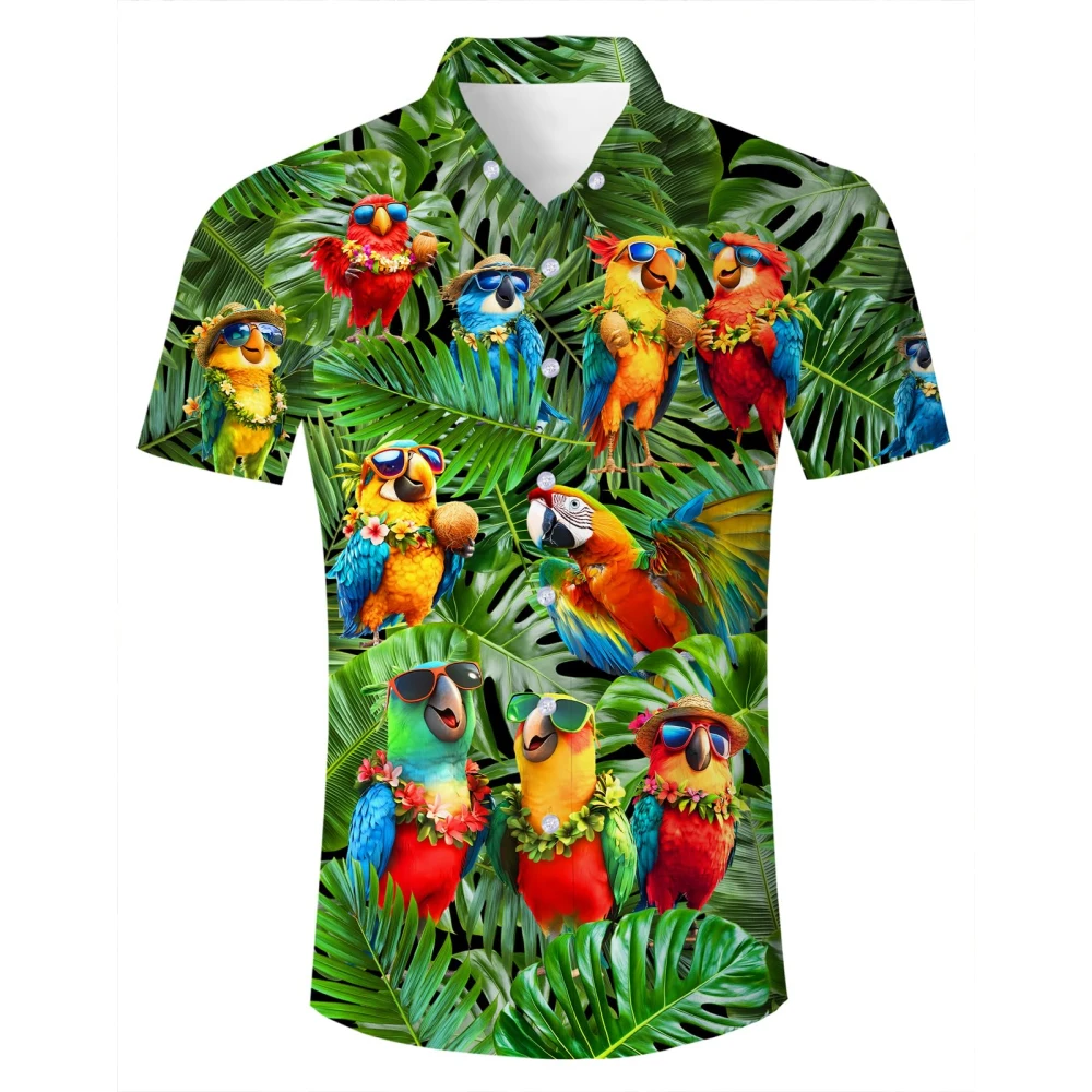 Hawaiian Funny Pattern 3D Printed Mens Shirt Summer New Casual Printed Short Sleeve Beach Hawaiian Tops Y2k Men's Clothing