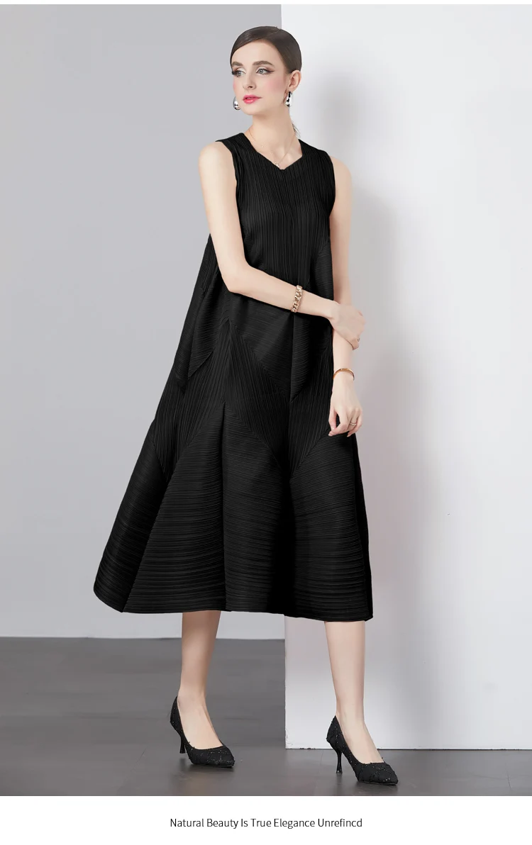 Miyake Pleated Original Quality Heavy Industry Pleated Vest Bud Dress Summer 2024