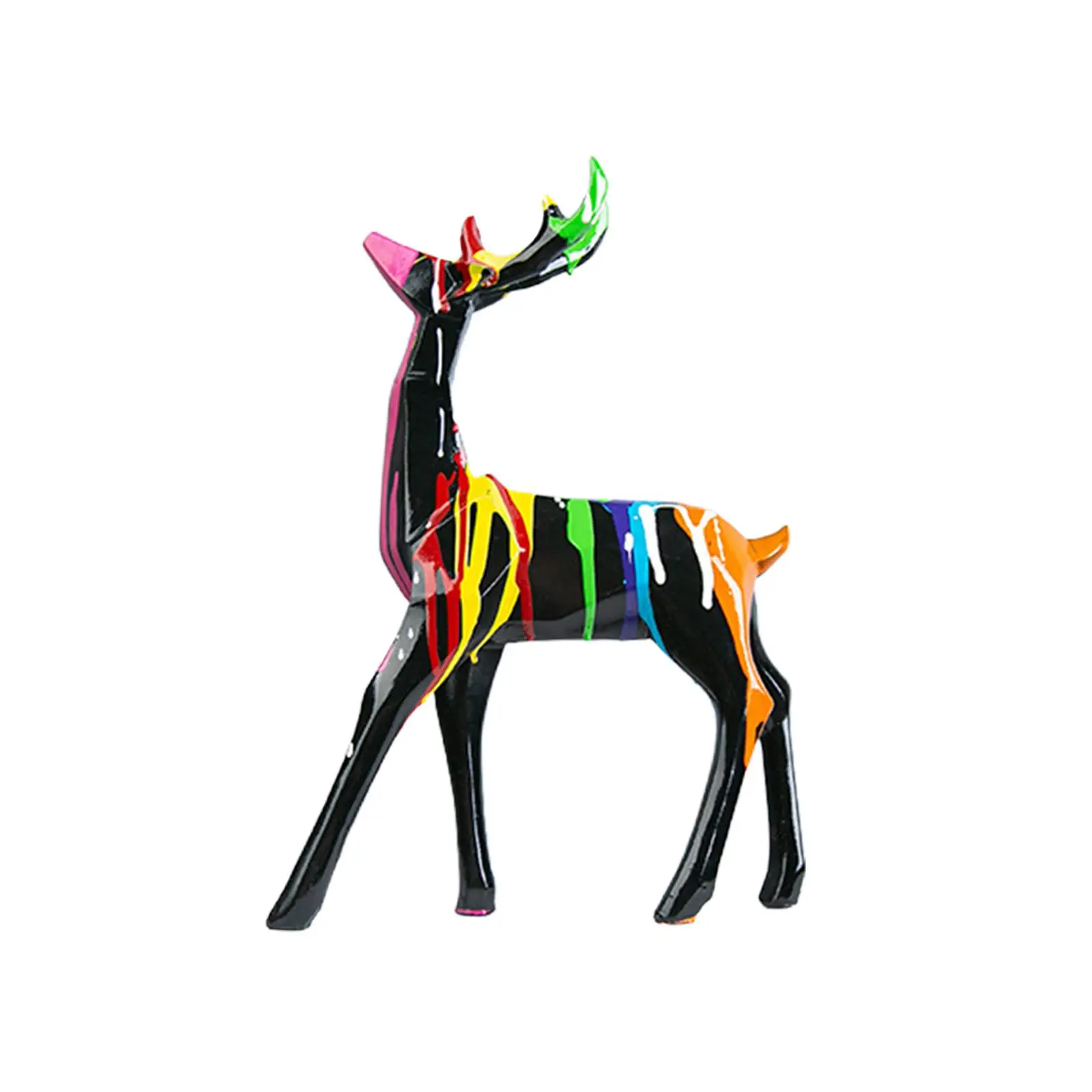 Modern Deer Ornament Resin Statue for Desk Bookshelf Wedding Gift Animal Figurine Collection Piece