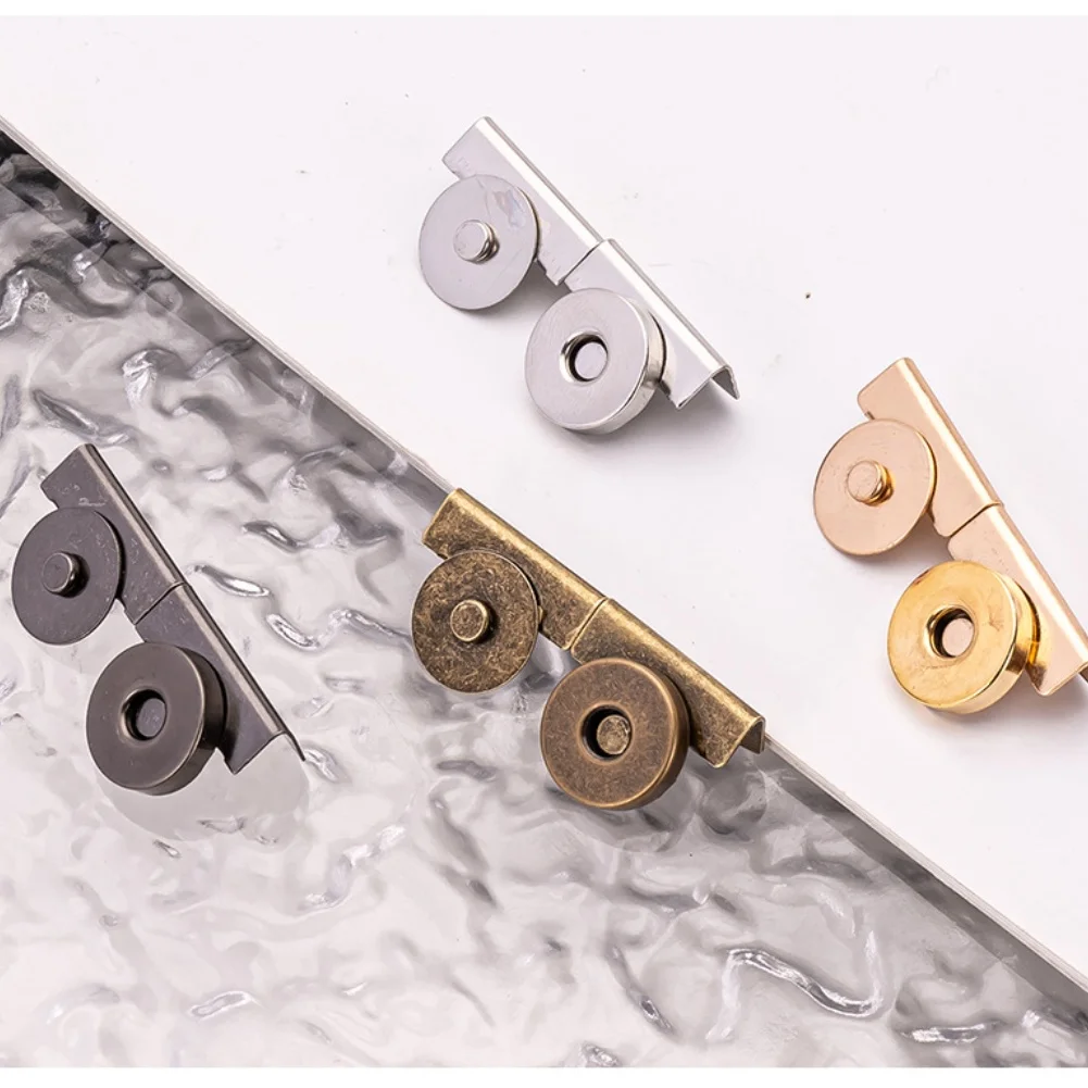 20PCS Seamless Meatl Buckles Zinc Alloy Strong Magnet Snap Closure For Leather Handbags Backpacks Clutches No Sewing Required