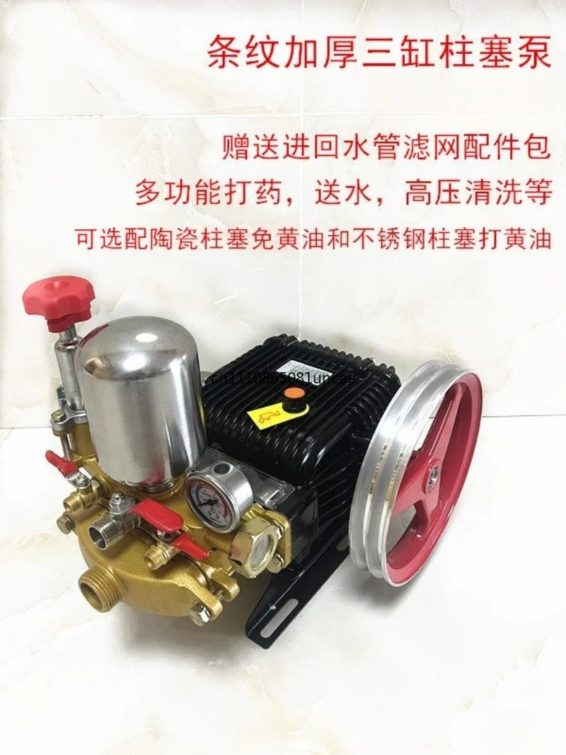 For Farm High Pressure Self Priming 3 Cylinder Plunger Pump For Pesticide Spraying Car Washing Garden Irrigation Cleaning