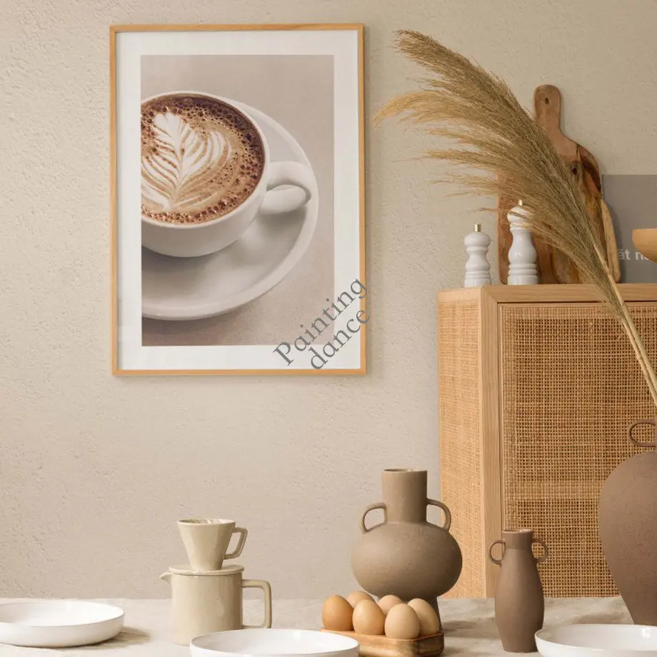 Coffee Afternoon Tea Bread Posters Prints Canvas Painting Line Coffee Cup Nordic Wall Art Pictures For Living Room Kitchen Decor