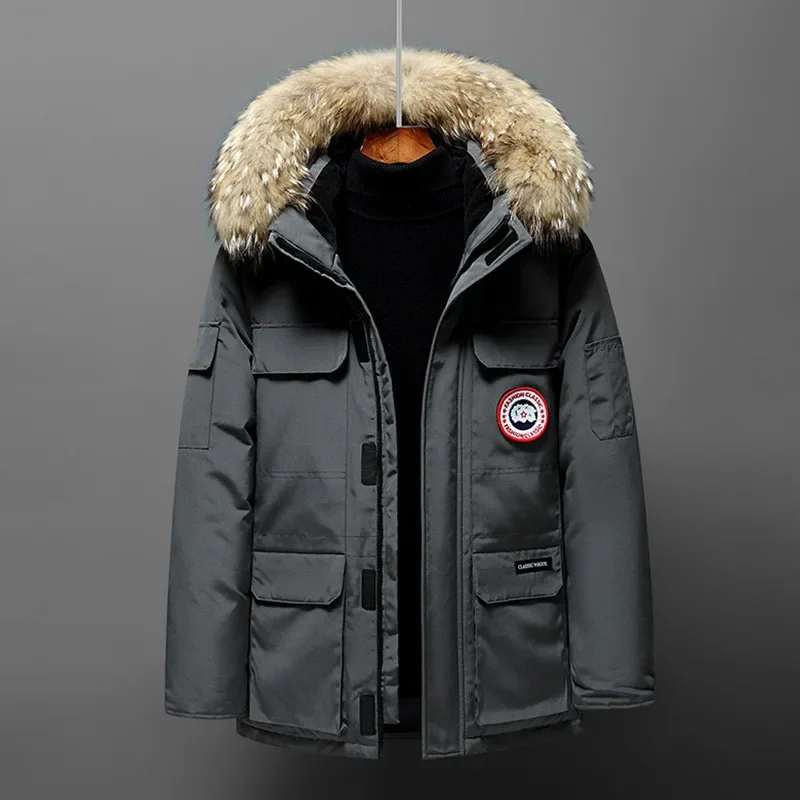 Chaqueta de plumón de invierno para hombre, chaqueta cálida de nuevo estilo, Parka de moda para parejas jóvenes, prendas de vestir exteriores de moda para hombre