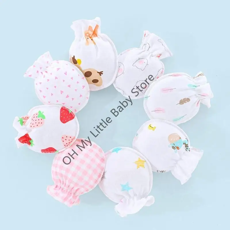 

M76C Хлопковые перчатки с героями мультфильмов для новорожденных, детские варежки унисекс для детей 0–5 месяцев