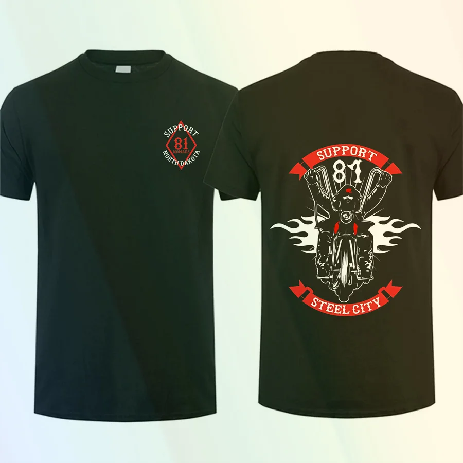 2024 męska nowa koszulka Casual Hells Angels Support 81 klub motocyklowy flaga Banner T-Shirt ponadgabarytowy komfort Streetwear S-3XL