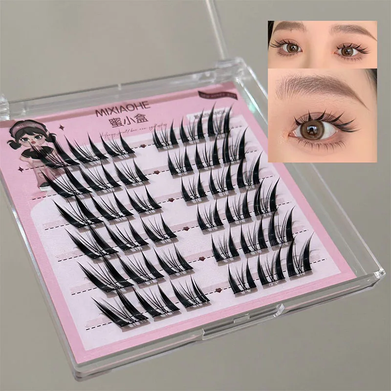 

New Glue-Free Fox False Eyelashes Natural Comic Eyelash Makeup Sectional Type Eyelash Extension Tool DIY lashes Wholesale