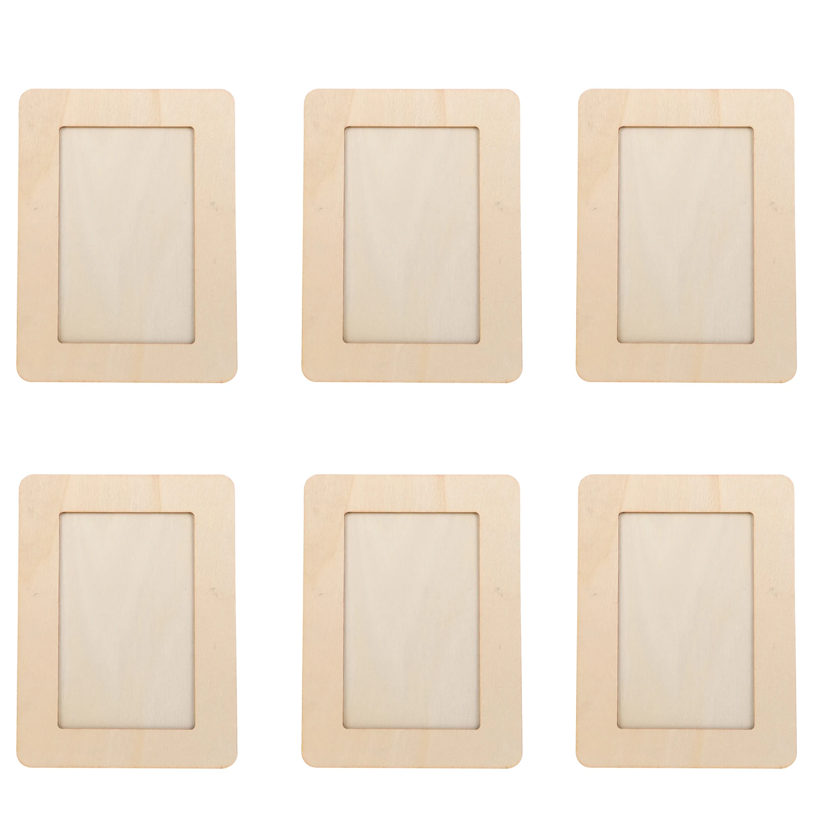

8pcs Blank Wooden For Diy Crafts Unfinished Kits Holds 5.9X3.9 Inch Photos Creative Art Display Wedding Birthday Home