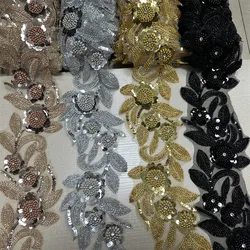 4.5yards New design Beaded & Embroidered  Trim for Bridal Wedding  craft for diy garment