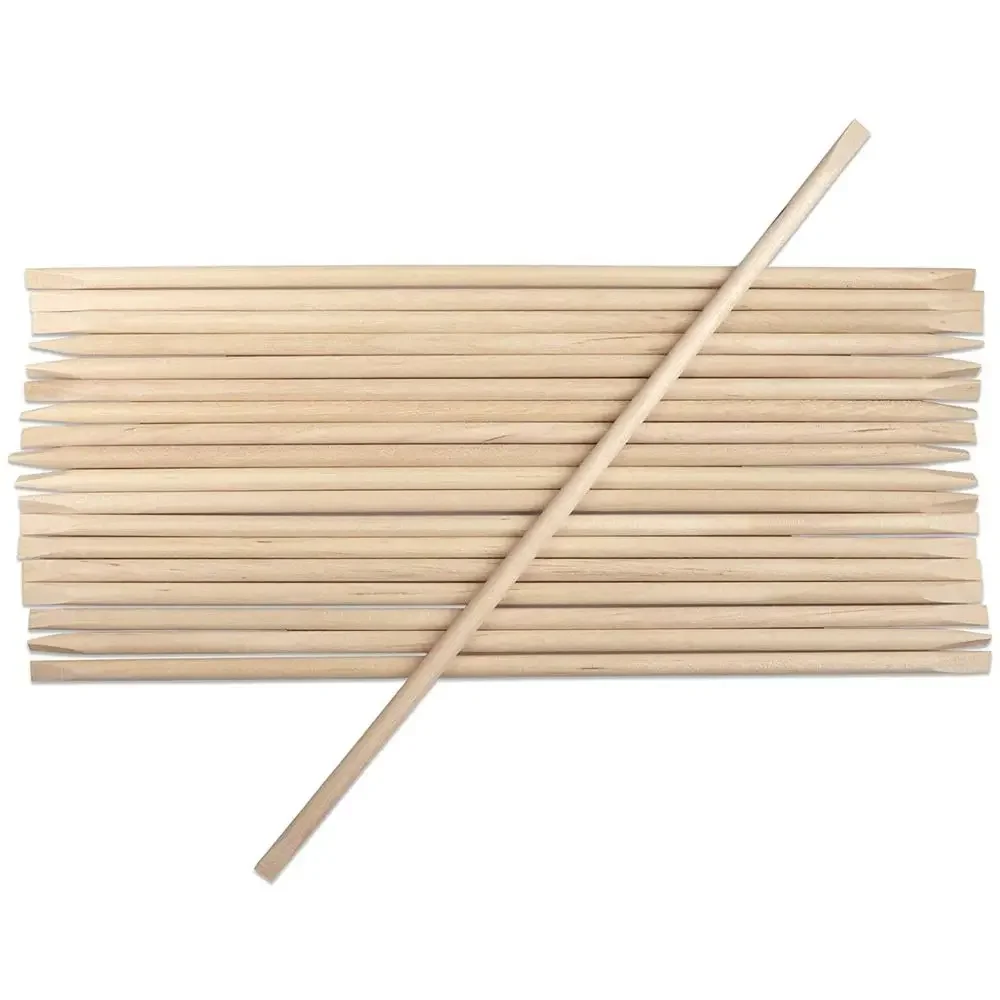 100 Pcs Cuticle Wood Stick Pusher Manicure 7 Length, 1/8 Diameter Use Removal Manicure Care Tool
