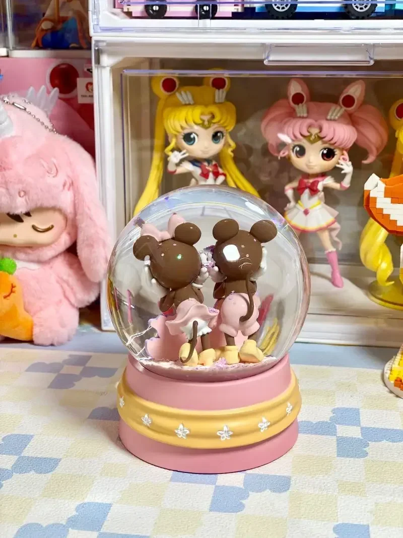 Disney mickey minnie flor de cerejeira série bola de cristal brinquedos presente ornamentos meninas dia dos namorados presente brithday