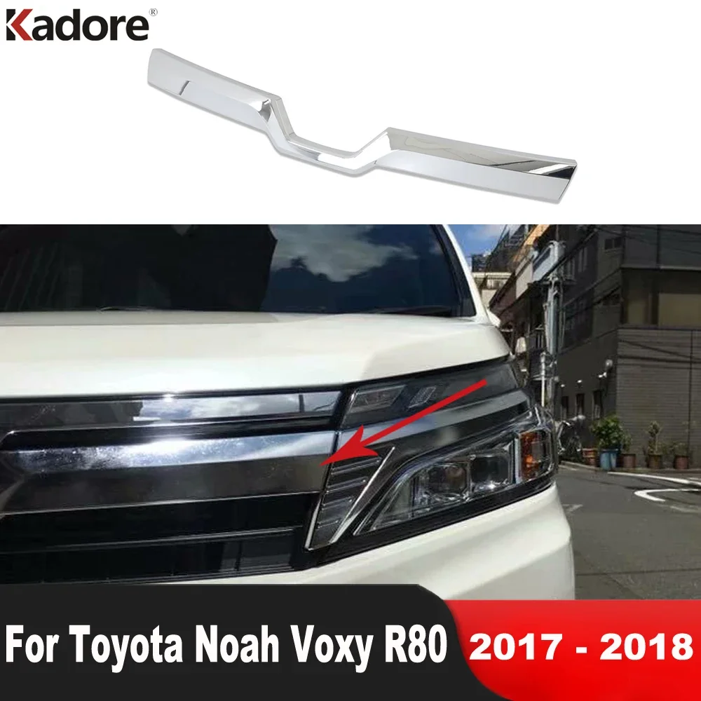 

Для Toyota Noah Voxy R80 2017 2018, хромированный передний капот автомобиля, крышка двигателя, накладка на переднюю центральную решетку, литьевая полоса, аксессуары