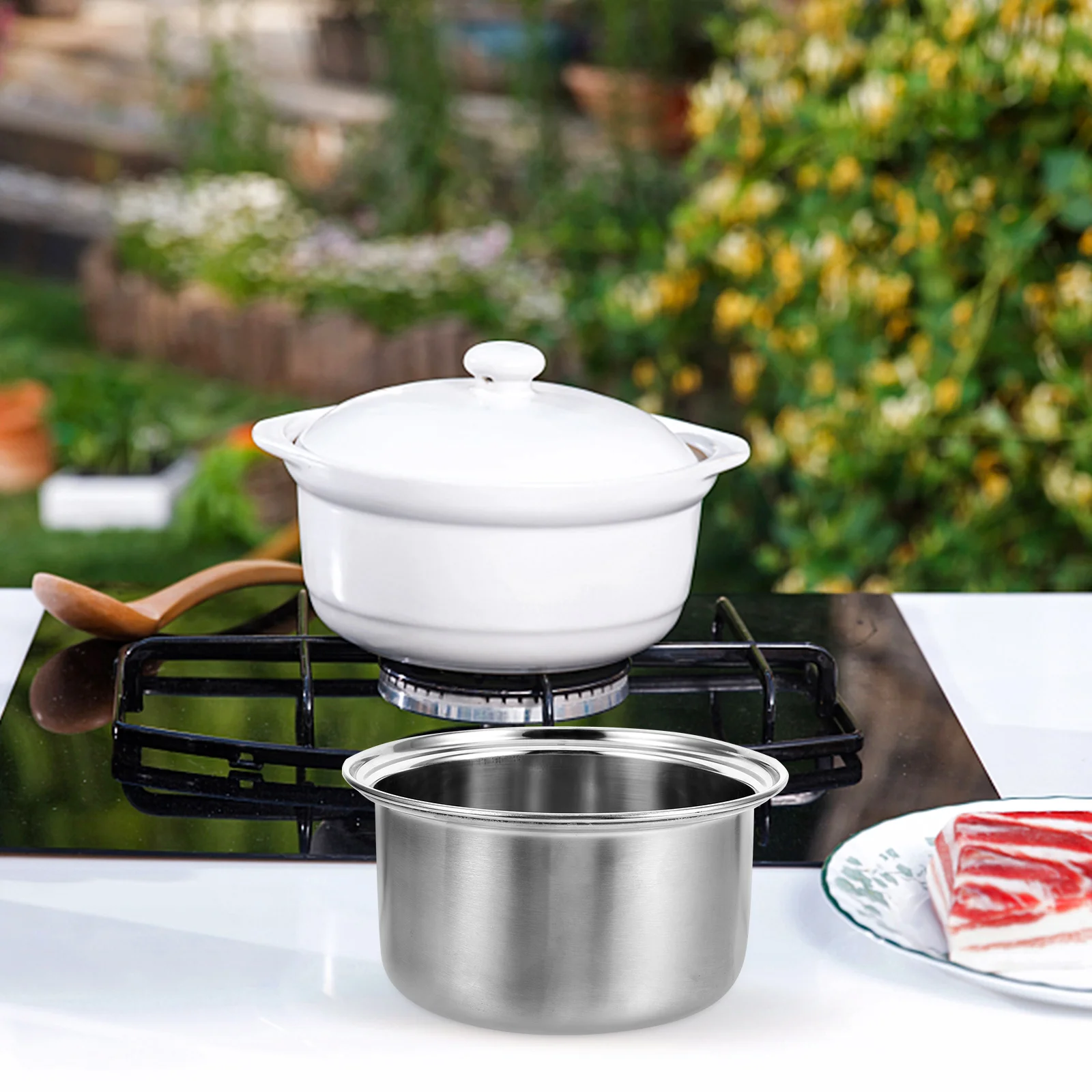 

Clear Soup Hot Pot Liner Stainless Steel Stock Pot Inner for Cooking Anti-Scald Small Kitchen Restaurant Cookware Pots Liners